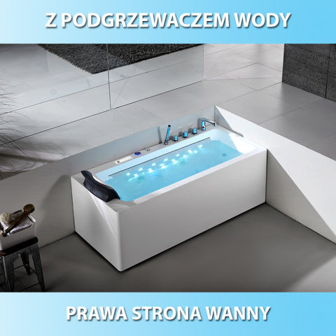 WANNA Z HYDROMASAŻEM OLIMPIA 935BR PRAWA 160x75 CM OLIMPIA-935BR-P