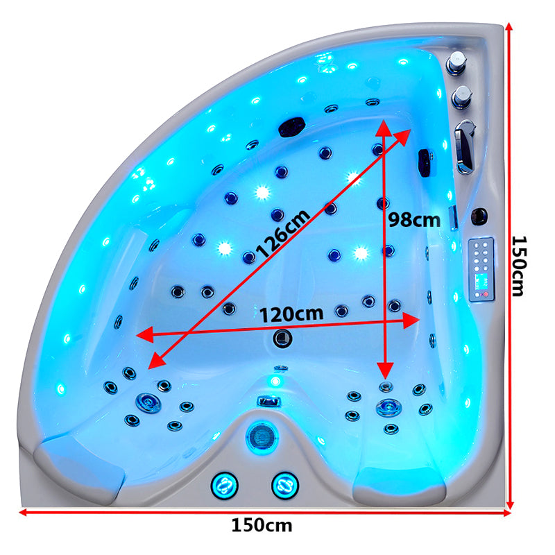 WANNA Z HYDROMASAŻEM ROMA 764 PRAWA BIAŁA 150x150 CM ROMA-764-P-150