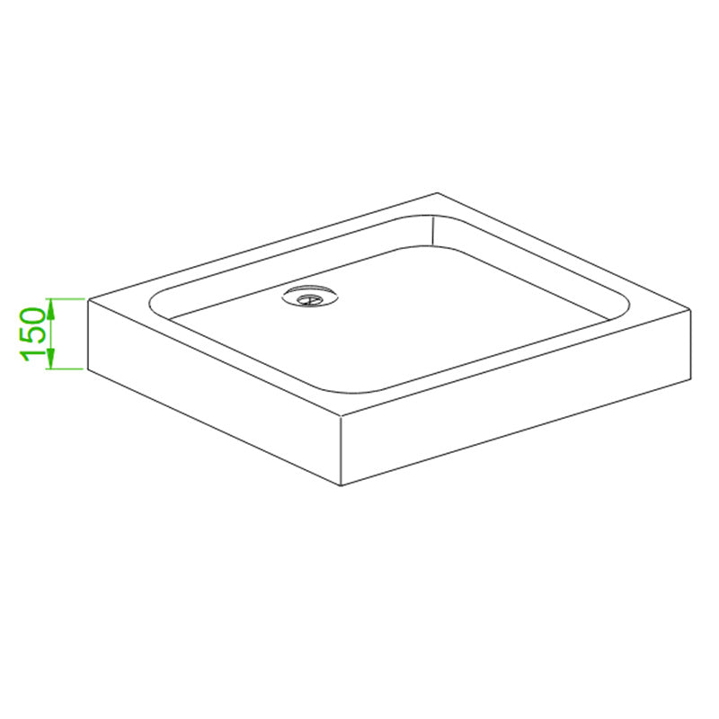 BRODZIK PRYSZNICOWY PROSTOKĄTNY WYSOKI SXL03D BIAŁY 110x80 CM SXL03D-WH-110X80