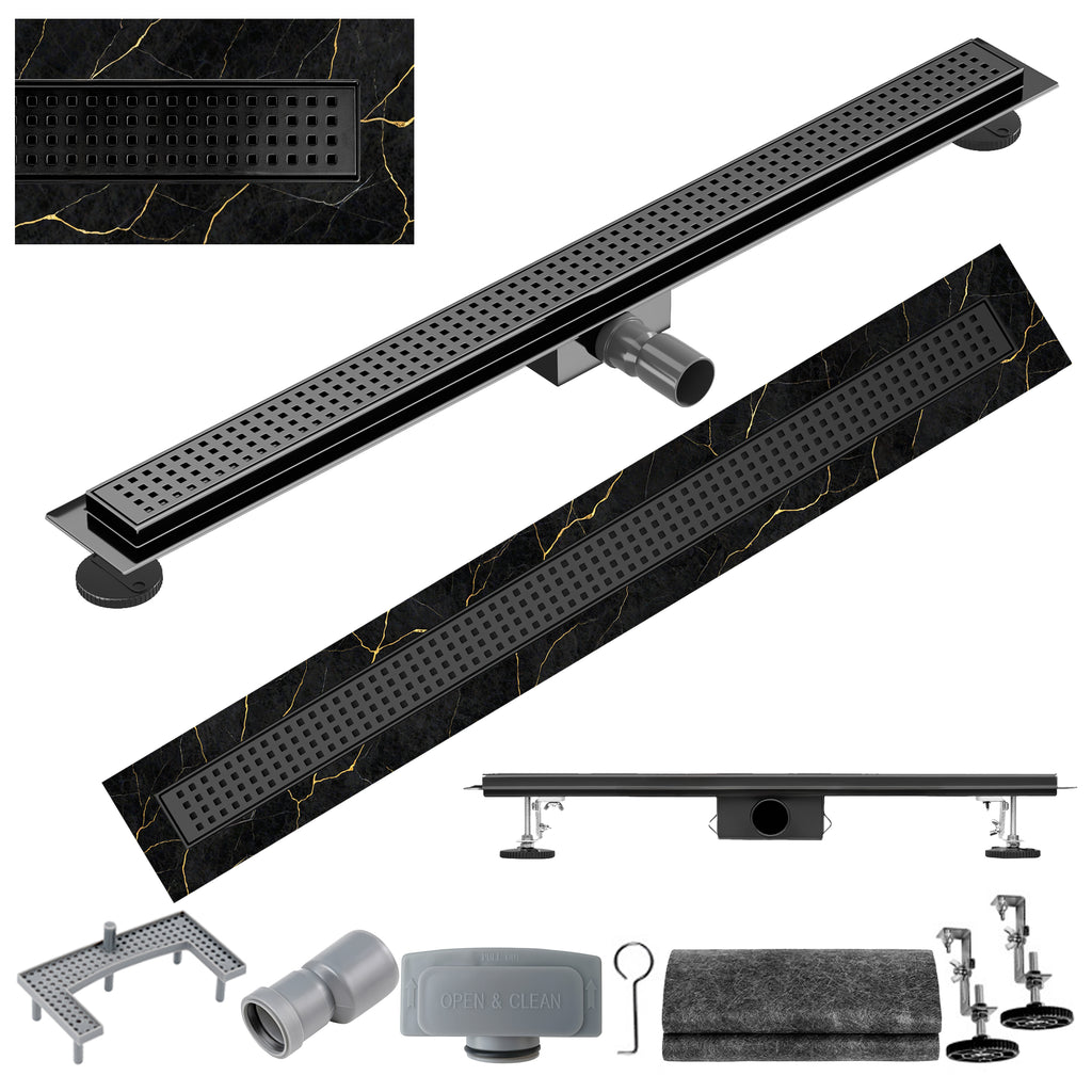 ODPŁYW LINIOWY DL01 QUBE G3 CZARNY 50 CM DL01-QUBE-G3-BL50