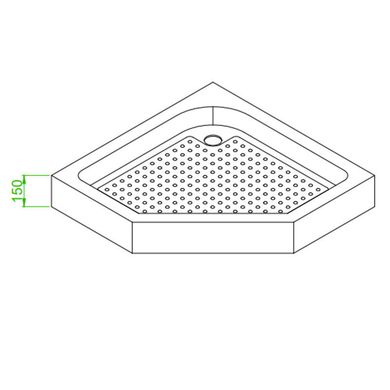 BRODZIK PRYSZNICOWY PIĘCIOKĄTNY WYSOKI SXL07C BIAŁY 100x100 CM SXL07C-WH-100