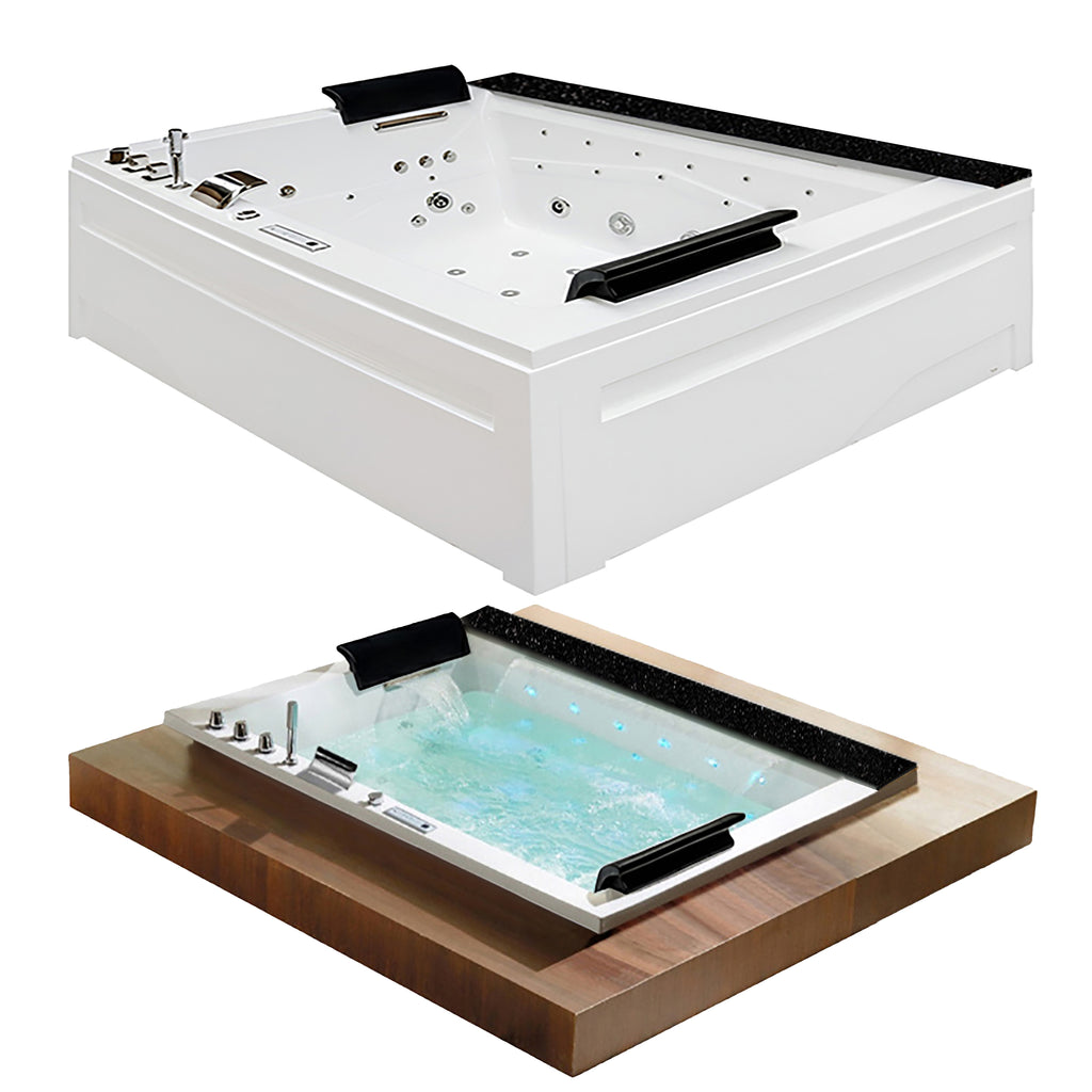 WANNA Z HYDROMASAŻEM KALAMBO 914 Z OBUDOWĄ CZARNA 190x150 CM KALAMBO-914-BL+OBUD