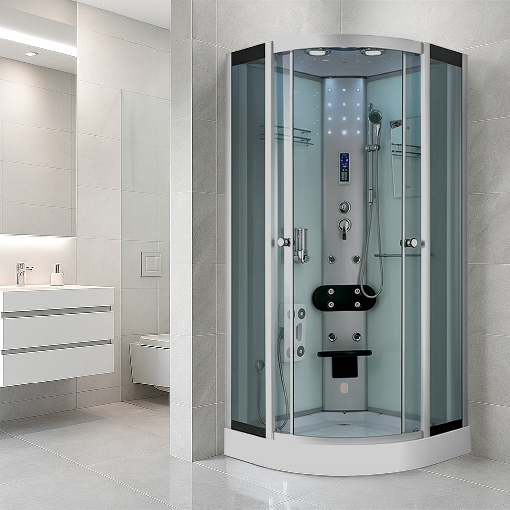 KABINA PRYSZNICOWA Z HYDROMASAŻEM I SAUNĄ WSH7120WS BIAŁA 90x90 CM WSH7120WS-90