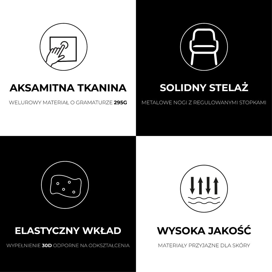 FOTEL KRZESŁO WELUROWE TAPICEROWANE BETO BUTELKOWA ZIELEŃ NOGI CZARNE BETO-GN-BL