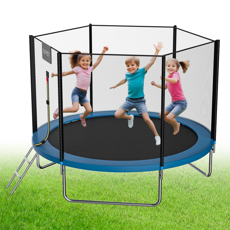 TRAMPOLINA OGRODOWA DLA DZIECI ZUMA 8FT CZARNO/NIEBIESKA 244 CM 8FT-ZUMA-244