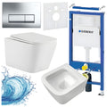 ZESTAW PODTYNKOWY WC STELAŻ GEBERIT DUOFIX MISKA AQUA-WH-03 PRZYCISK DELTA 50 CHROM ZES-AQUA-6