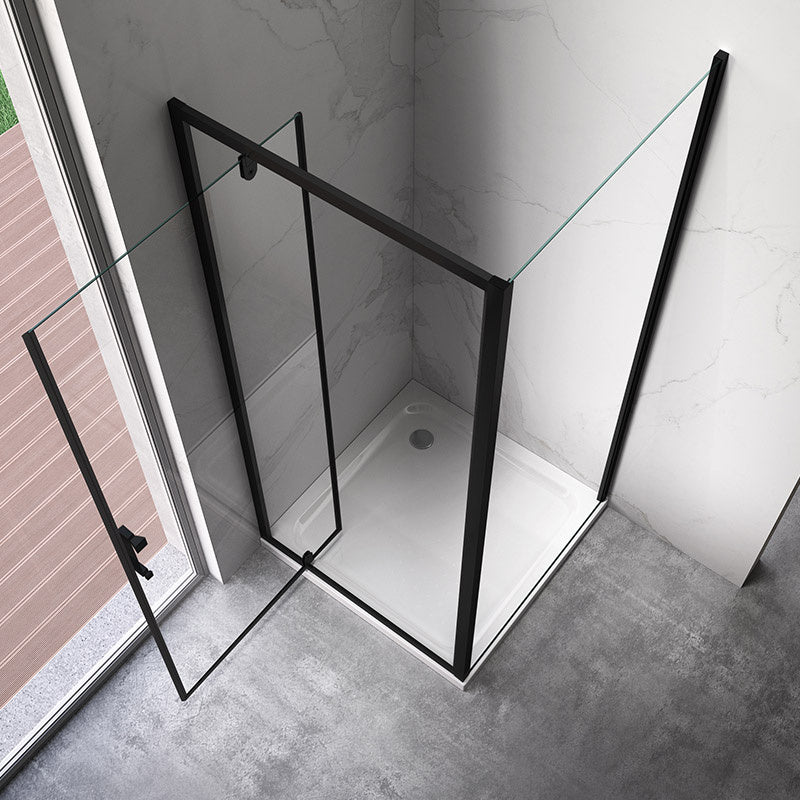 KABINA PRYSZNICOWA KWADRATOWA Z BRODZIKIEM KZ04C/RIKO CZARNA/CZARNY 90x90 CM KZ04C-BL+RIKO-BL-90