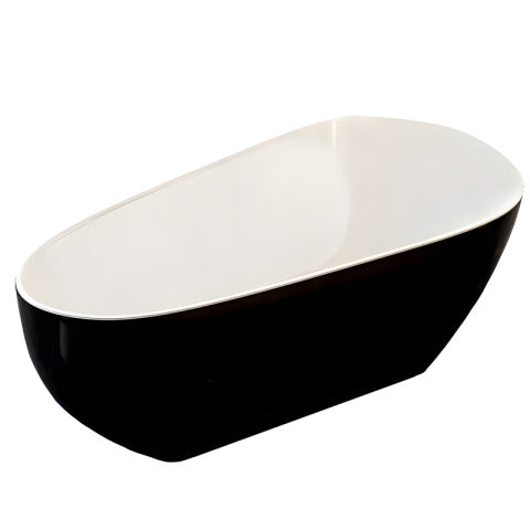 WANNA WOLNOSTOJĄCA BALI CZARNA PRZELEW CHROM 508C 160x80 CM BALI-508C-BL-160X80