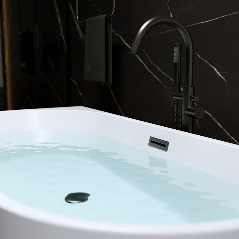 WANNA WOLNOSTOJĄCA PRZYŚCIENNA LENA 527C BIAŁA PRZELEW CZARNY 160x75 CM LENA-527C-P-BL