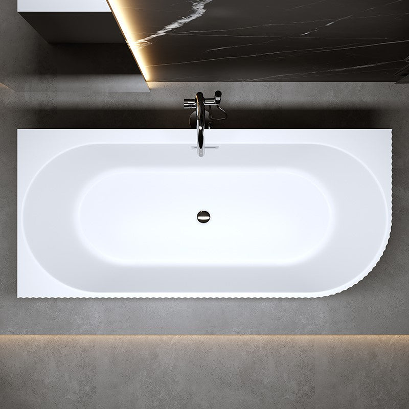 WANNA WOLNOSTOJĄCA PRZYŚCIENNA RIO 504A LEWA BIAŁA PRZELEW CHROM 140x75 CM RIO-504A-L-140X75