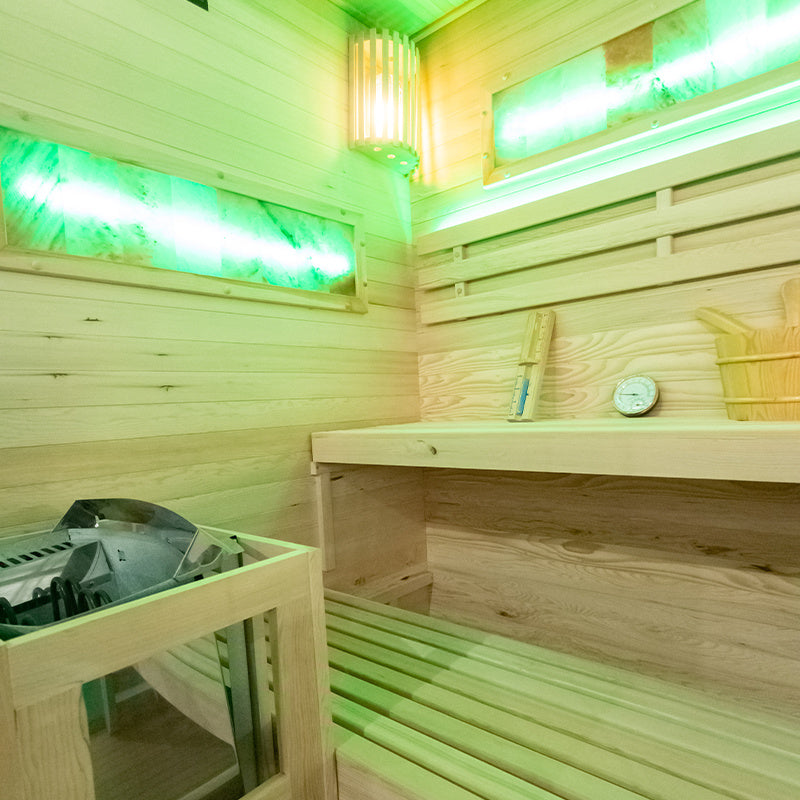 SAUNA FIŃSKA WYSOKOTEMPERATUROWA Z PIECEM LARK3/HARVIA 4,5KW 3-4 OSOBOWA 140x150 CM LARK3