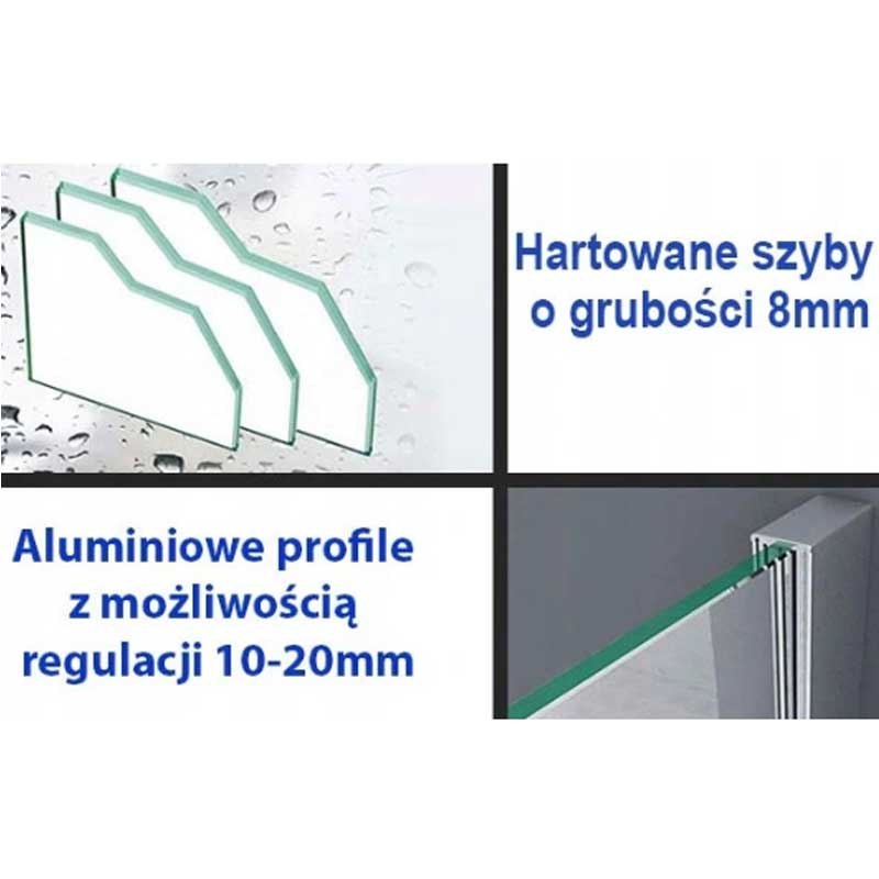KABINA PRYSZNICOWA PROSTOKĄTNA BS14B CZARNA 110x90 CM BS14B-110X90