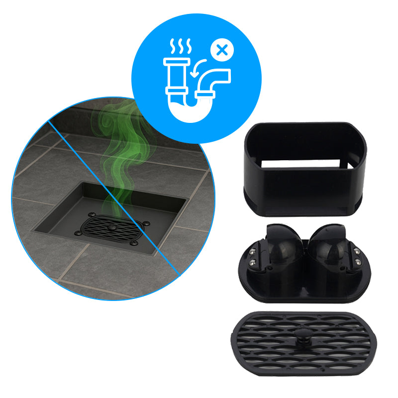 ODPŁYW LINIOWY KWADRATOWY OBROTOWY DL07 360 FIX G1 CZARNY 15x15 CM DL07-360-FIX-G1-BL15