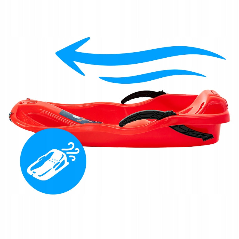 SANKI DZIECIĘCE Z HAMULCEM ŚLIZG PLASTIKOWY SKIPPER CZERWONE SKIPPER-RD
