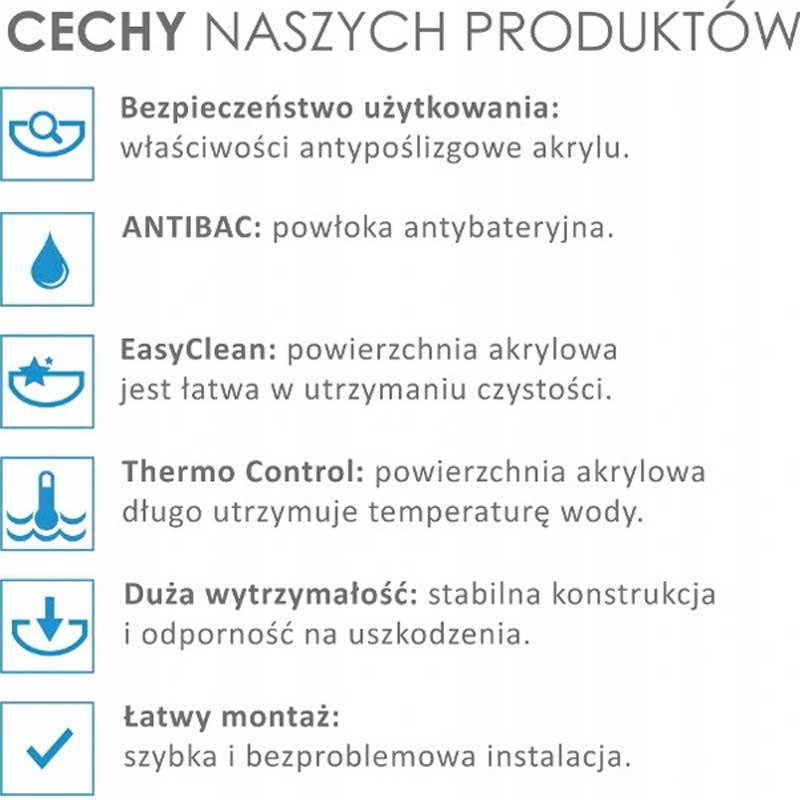 WANNA WOLNOSTOJĄCA CESANA 518A BIAŁA PRZELEW ZŁOTY SZCZOTKOWANY 150x75 CM CESANA-518A-P-GL-BR