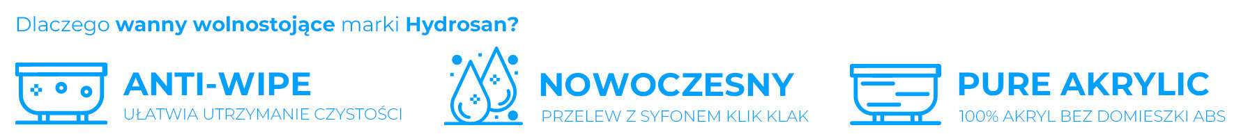 WANNA WOLNOSTOJĄCA PRZYŚCIENNA SOFIA 515C BIAŁA PRZELEW ZŁOTY SZCZOTKOWANY 160x75 CM SOFIA-515C-P-GL-BR