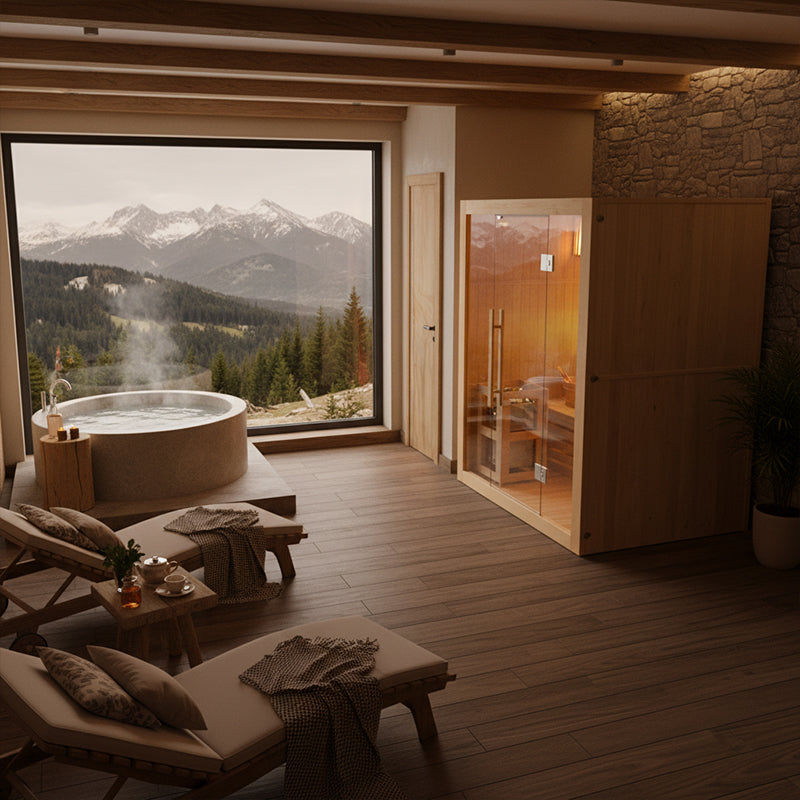 SAUNA FIŃSKA WYSOKOTEMPERATUROWA Z PIECEM KEMI3/HARVIA 3-4 OSOBOWA 150x120 KEMI3