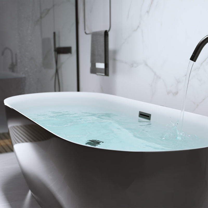 WANNA WOLNOSTOJĄCA CESANA 518A CZARNA PRZELEW CZARNY 150x75 CM CESANA-518A-BL-P-BL