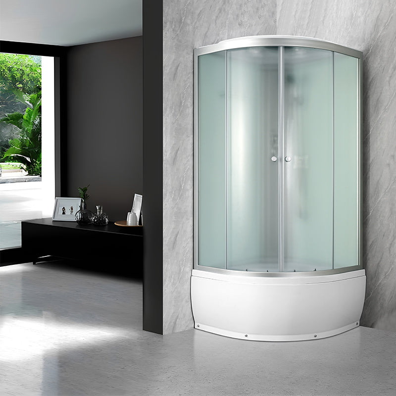 KABINA PRYSZNICOWA PÓŁOKRĄGŁA Z BRODZIKIEM WSH301B MAT CHROM 90x90 CM WSH301B-MAT-90
