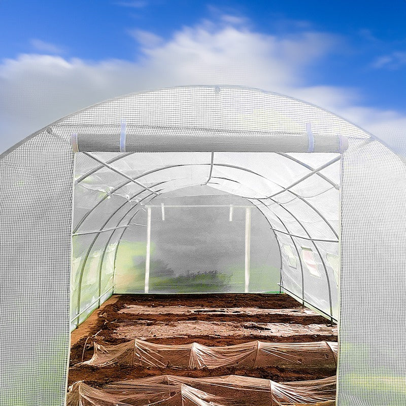 TUNEL OGRODOWY FOLIOWY SZKLARNIA 18m2 TF07W 6x3m BIAŁY SOLIDNY PODWÓJNE DRZWI TF07W-6X3-WHITE-2D