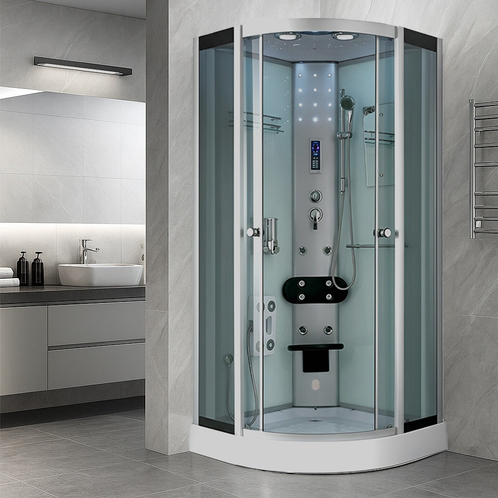 KABINA PRYSZNICOWA Z HYDROMASAŻEM I SAUNĄ WSH7180WS BIAŁA 80x80 CM WSH7180WS-WH-80