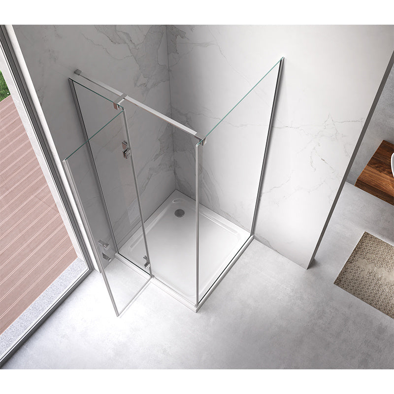 KABINA PRYSZNICOWA KWADRATOWA Z BRODZIKIEM KZ01B/ST02A CHROM/BIAŁY 80x80 CM