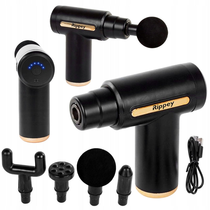 PISTOLET DO MASAŻU MASAŻER DO PLECÓW CIAŁA MASSAGE GUN + 4 KOŃCÓWEK RP07 RP07