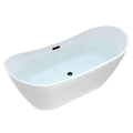 WANNA WOLNOSTOJĄCA RICA 513D BIAŁA PRZELEW CZARNY 180x80 CM RICA-513D-P-BL