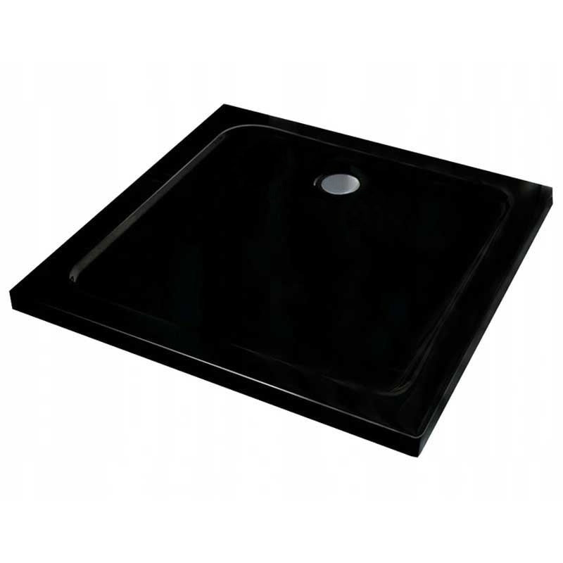 DRZWI PRYSZNICOWE Z BRODZIKIEM SH03B/ST06A CHROM/CZARNY 95-100/100x100 CM 8 MM