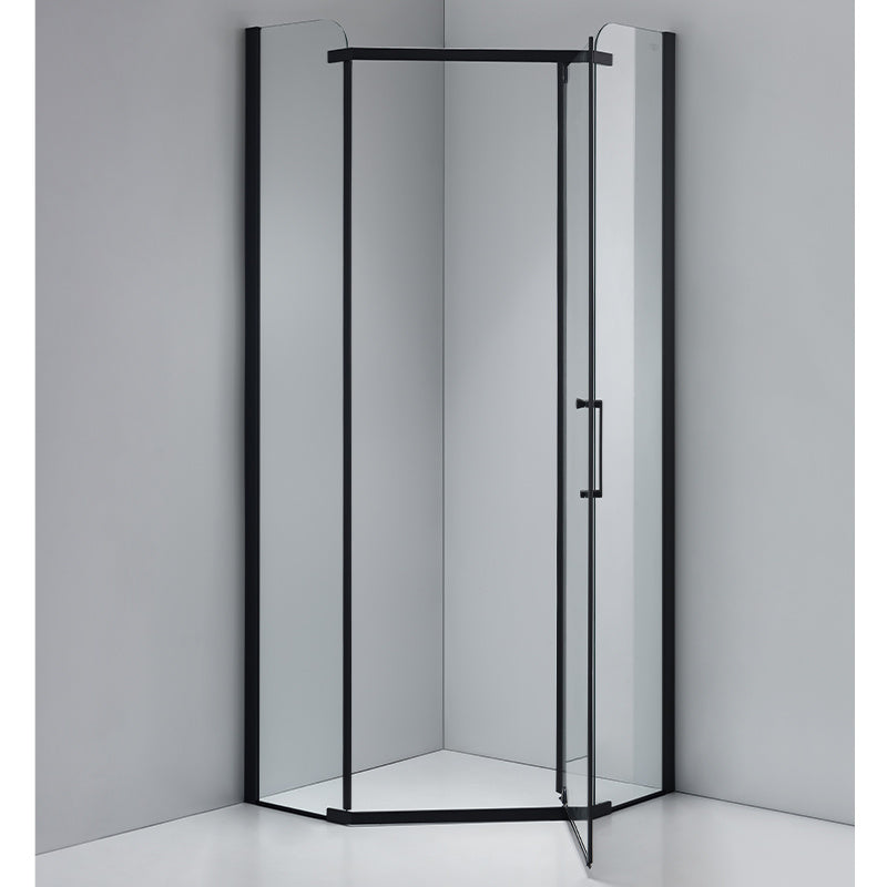 KABINA PRYSZNICOWA PIĘCIOKĄTNA KZ91A CZARNA 80x80 CM KZ91A-BL-80