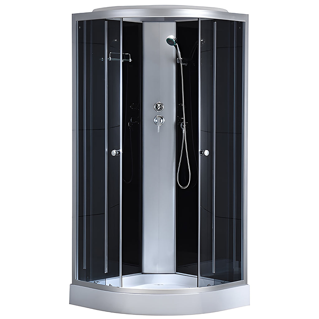 KABINA PRYSZNICOWA PÓŁOKRĄGŁA Z BRODZIKIEM WSH302A CHROM 80x80 CM WSH302A-80