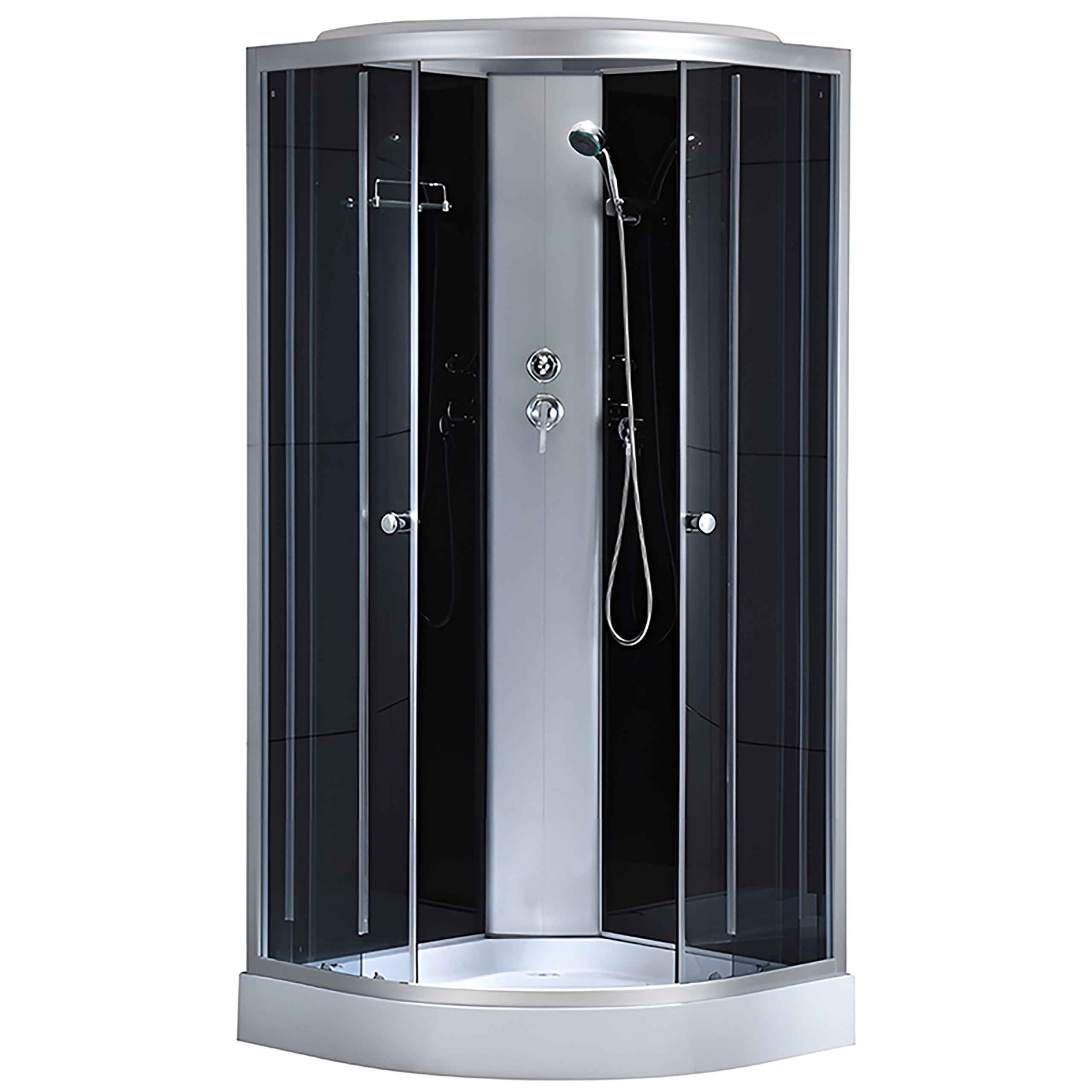 KABINA PRYSZNICOWA PÓŁOKRĄGŁA Z BRODZIKIEM WSH302A CHROM 80x80 CM WSH302A-80