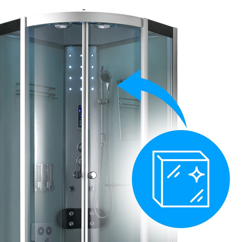 KABINA PRYSZNICOWA Z HYDROMASAŻEM I SAUNĄ WSH7180WS BIAŁA 80x80 CM WSH7180WS-WH-80