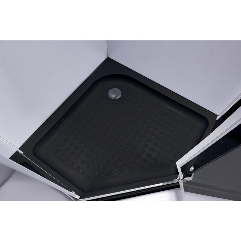 BRODZIK PRYSZNICOWY PIĘCIOKĄTNY WYSOKI SXL07B CZARNY 90x90 CM SXL07B-BL-90