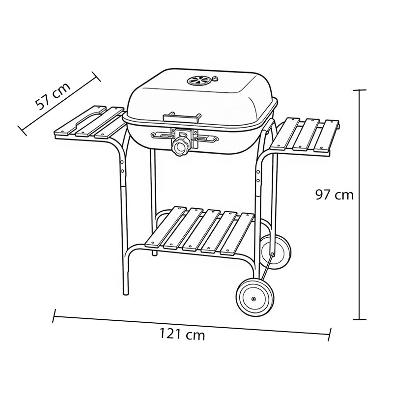 GRILL OGRODOWY WĘGLOWY Z POKRYWĄ VL02 CZERWONO/CZARNY VL02-RED-BLACK