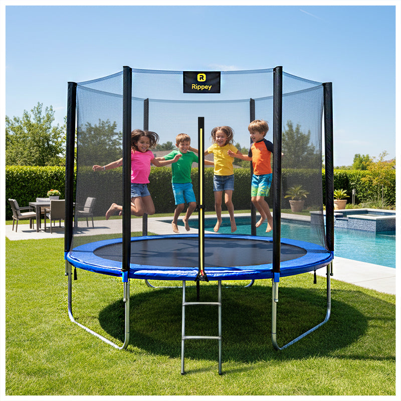 TRAMPOLINA OGRODOWA DLA DZIECI SKY 10FT CZARNO/NIEBIESKA 305 CM 10FT-SKY-305