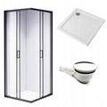 KABINA PRYSZNICOWA KWADRATOWA Z BRODZIKIEM BL30B/ST02B CZARNA/BIAŁY 90x90CM BL30B+ST02B-WH