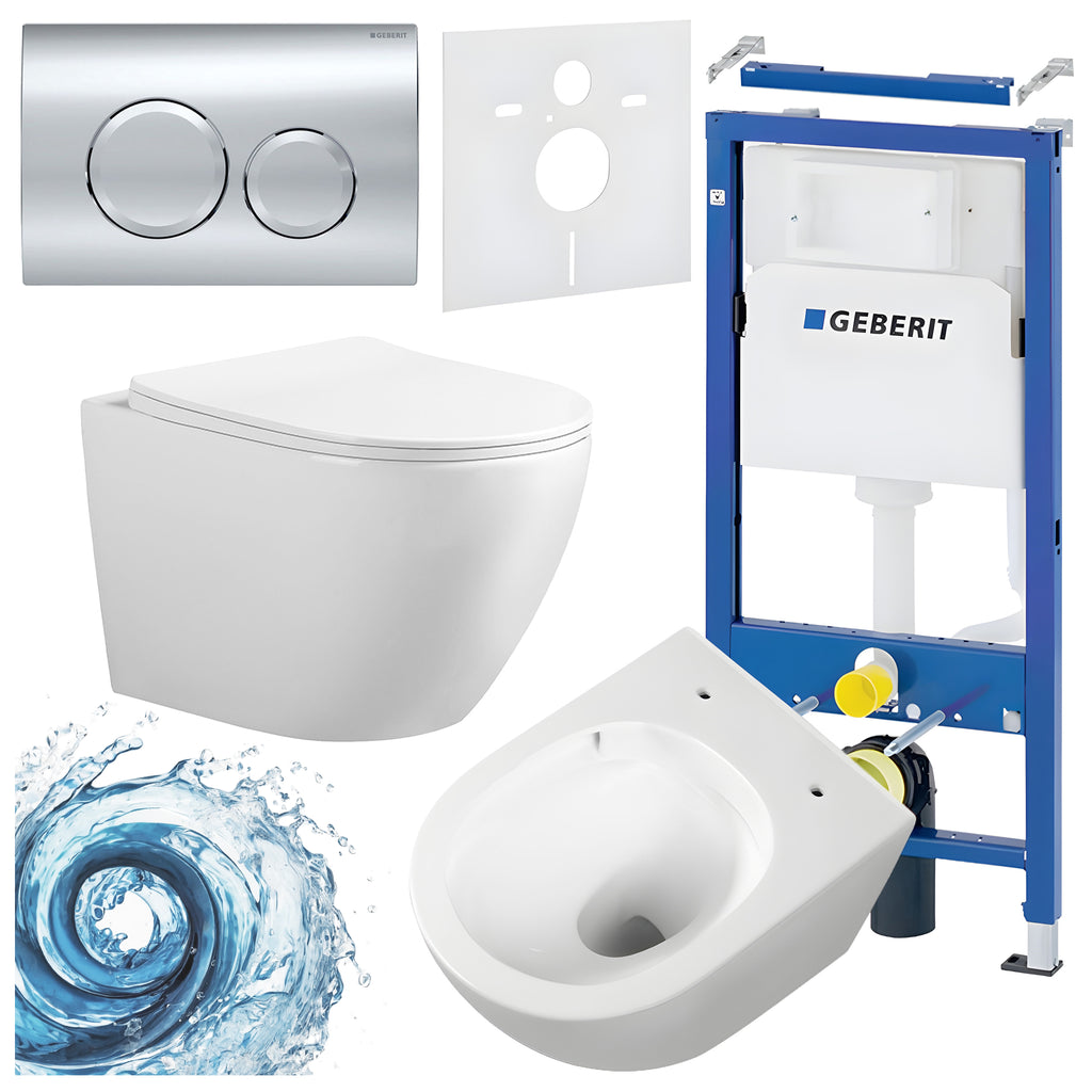 ZESTAW PODTYNKOWY WC STELAŻ GEBERIT DUOFIX MISKA FLOW-WH-TR-03 PRZYCISK DELTA 01 CHROM ZES-FLOW-2