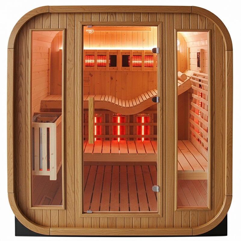 SAUNA OGRODOWA KOMBO FIŃSKA - INFRARED BECZKA MOLDE-A 4-6 OSOBOWA 180x200 CM 2W1