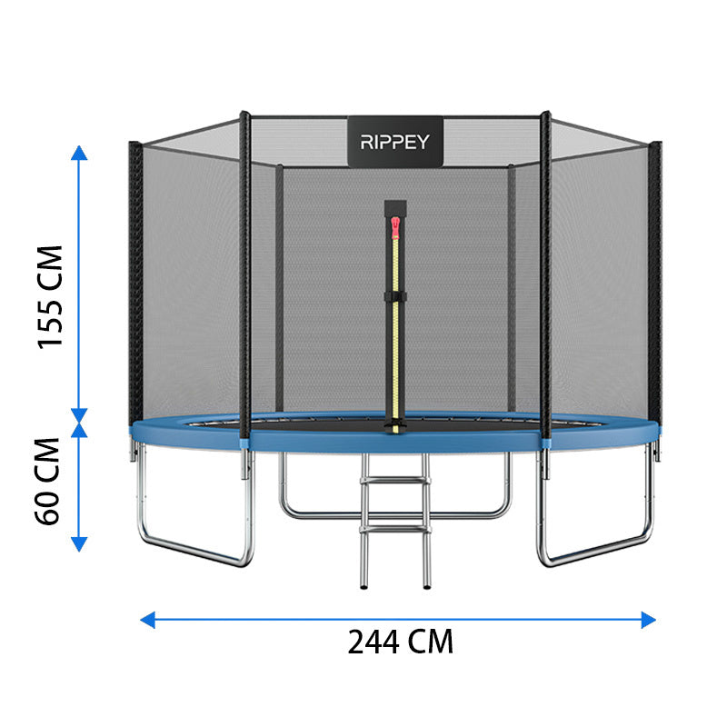 TRAMPOLINA OGRODOWA DLA DZIECI ZUMA 8FT CZARNO/NIEBIESKA 244 CM 8FT-ZUMA-244