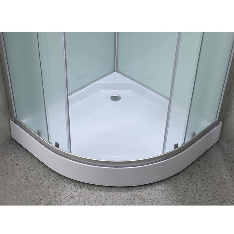 KABINA PRYSZNICOWA PÓŁOKRĄGŁA Z BRODZIKIEM WSH305B MAT CHROM 90x90 CM WSH305B-MAT-90