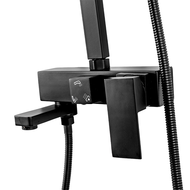 BATERIA PRYSZNICOWA Z TERMOSTATEM I DESZCZOWNICĄ F170B CZARNA F170B-BL