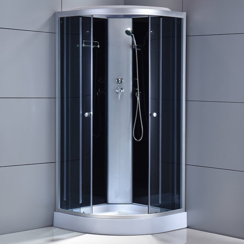 KABINA PRYSZNICOWA PÓŁOKRĄGŁA Z BRODZIKIEM WSH302A CHROM 80x80 CM WSH302A-80
