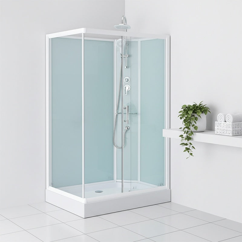 KABINA PRYSZNICOWA PROSTOKĄTNA Z BRODZIKIEM WSH307R PRAWA BIAŁA 120x80 CM WSH307R-120X80