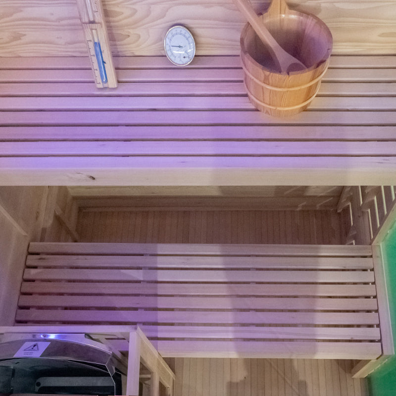 SAUNA FIŃSKA WYSOKOTEMPERATUROWA Z PIECEM LARK3/HARVIA 4,5KW 3-4 OSOBOWA 140x150 CM LARK3