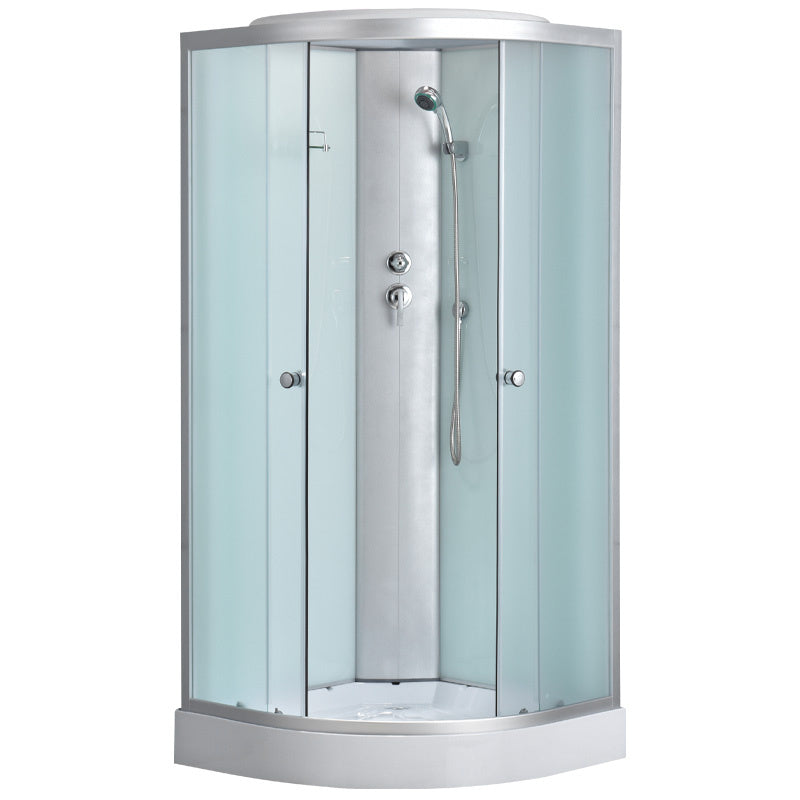 KABINA PRYSZNICOWA PÓŁOKRĄGŁA Z BRODZIKIEM WSH303A MAT CHROM 80x80 CM WSH303A-MAT-80