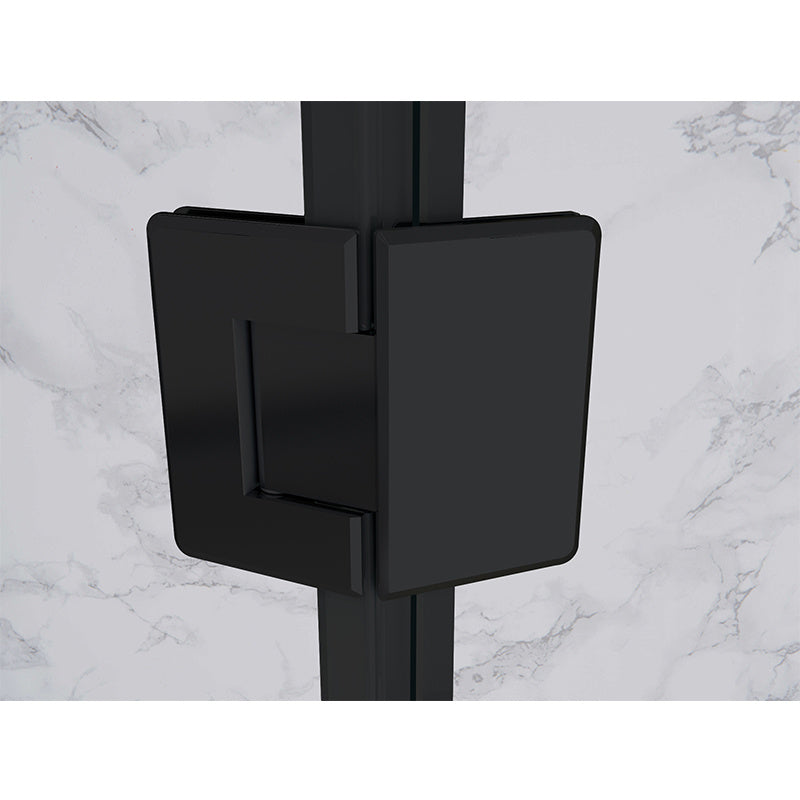 KABINA PRYSZNICOWA PIĘCIOKĄTNA Z BRODZIKIEM KZ10C/ST08C CZARNA/CZARNY 100x100 CM