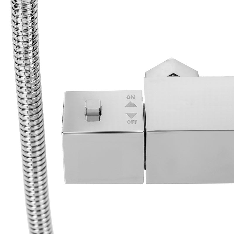 BATERIA WANNOWA ŚCIENNA PRYSZNICOWA ZESTAW Z TERMOSTATEM T202A CHROM T202A