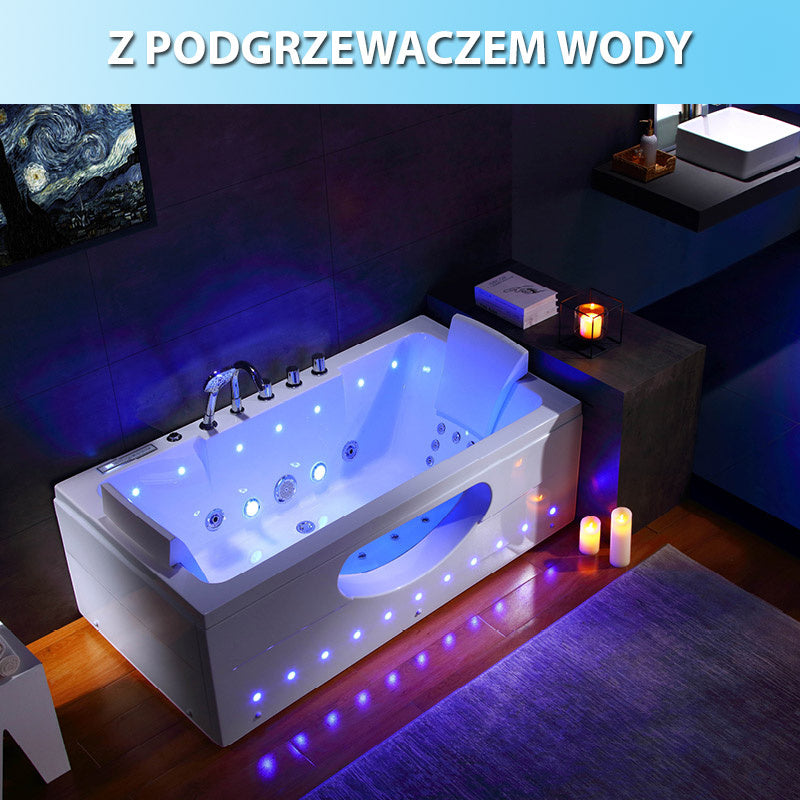 WANNA Z HYDROMASAŻEM IRIS 933C BIAŁA 170x84 CM IRIS-933C-WH-170X84