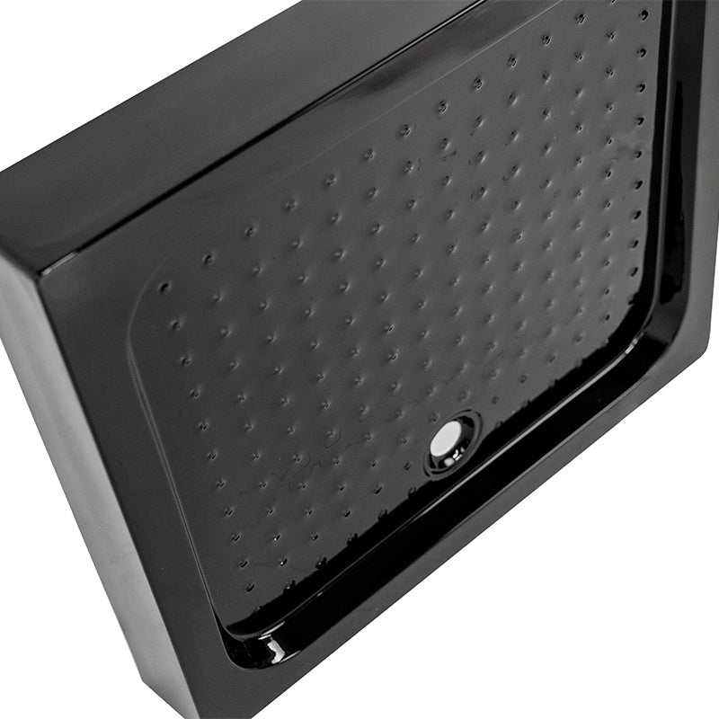 BRODZIK PRYSZNICOWY PROSTOKĄTNY WYSOKI SXL04B CZARNY 110x90 CM SXL04B-BL-110X90
